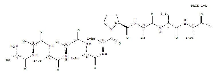 213546-53-3  L-Proline,L-alanyl-L-alanyl-L-valyl-L-alanyl-L-leucyl-L-leucyl-L-prolyl-L-alanyl-L-valyl-L-leucyl-L-leucyl-L-alanyl-L-leucyl-L-leucyl-L-alanyl-L-prolyl-L-valyl-L-glutaminyl-L-arginyl-L-lysyl-L-arginyl-L-glutaminyl-L-lysyl-L-leucyl-L-methionyl-