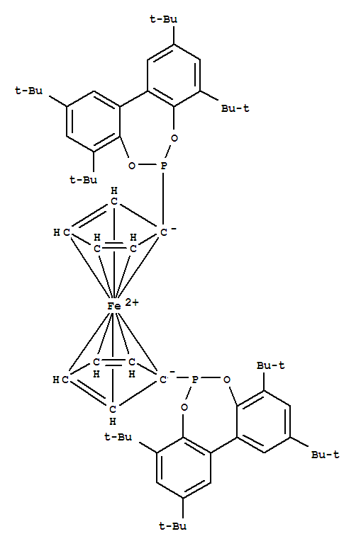 214151-82-3  Ferrocene,1,1'-bis[2,4,8,10-tetrakis(1,1-dimethylethyl)dibenzo[d,f][1,3,2]dioxaphosphepin-6-yl]-