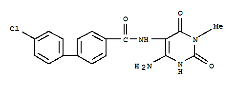 214334-81-3  [1,1'-Biphenyl]-4-carboxamide,N-(4-amino-1,2,3,6-tetrahydro-1-methyl-2,6-dioxo-5-pyrimidinyl)-4'-chloro-