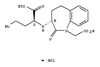 215447-90-8  1H-1-Benzazepine-1-aceticacid,3-[[(1S)-1-(ethoxycarbonyl)-3-phenylpropyl]amino]-2,3,4,5-tetrahydro-2-oxo-,hydrochloride (1:1), (3R)-