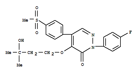 221030-56-4  3(2H)-Pyridazinone,2-(4-fluorophenyl)-4-(3-hydroxy-3-methylbutoxy)-5-[4-(methylsulfonyl)phenyl]-