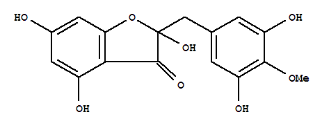 226561-02-0  3(2H)-Benzofuranone,2-[(3,5-dihydroxy-4-methoxyphenyl)methyl]-2,4,6-trihydroxy-, (-)-
