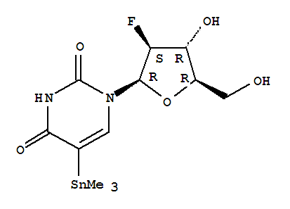213136-14-2  2,4(1H,3H)-Pyrimidinedione,1-(2-deoxy-2-fluoro-b-D-arabinofuranosyl)-5-(trimethylstannyl)-