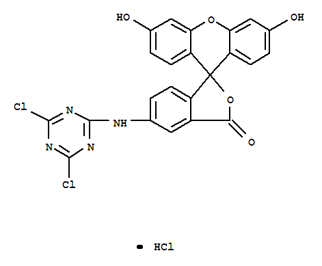 21811-74-5  Spiro[isobenzofuran-1(3H),9'-[9H]xanthen]-3-one,5-[(4,6-dichloro-1,3,5-triazin-2-yl)amino]-3',6'-dihydroxy-, hydrochloride(1:1)