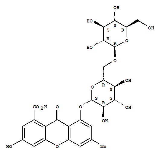 220776-76-1  9H-Xanthene-1-carboxylicacid, 8-[(6-O-b-D-glucopyranosyl-b-D-glucopyranosyl)oxy]-3-hydroxy-6-methyl-9-oxo-