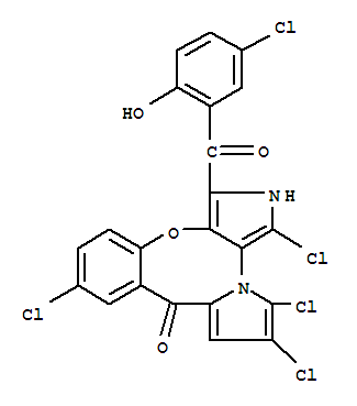 222548-15-4  2H,9H-Dipyrrolo[3,4-b:1',2'-d][1,4]benzoxazocin-9-one,1,7,11,12-tetrachloro-3-(5-chloro-2-hydroxybenzoyl)-
