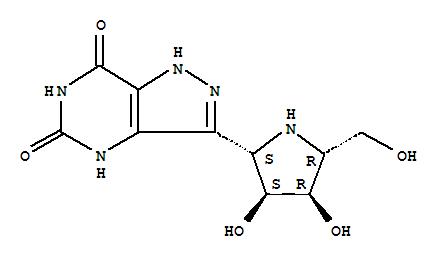 222631-82-5  1H-Pyrazolo[4,3-d]pyrimidine-5,7(4H,6H)-dione,3-[(2S,3S,4R,5R)-3,4-dihydroxy-5-(hydroxymethyl)-2-pyrrolidinyl]-