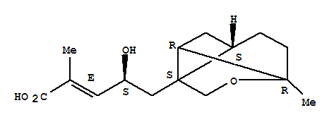 222837-75-4  2-Pentenoic acid,4-hydroxy-2-methyl-5-[(1R,3S,6R,9S)-6-methyl-7-oxatricyclo[4.3.0.03,9]non-9-yl]-,(2E,4S)- (9CI)