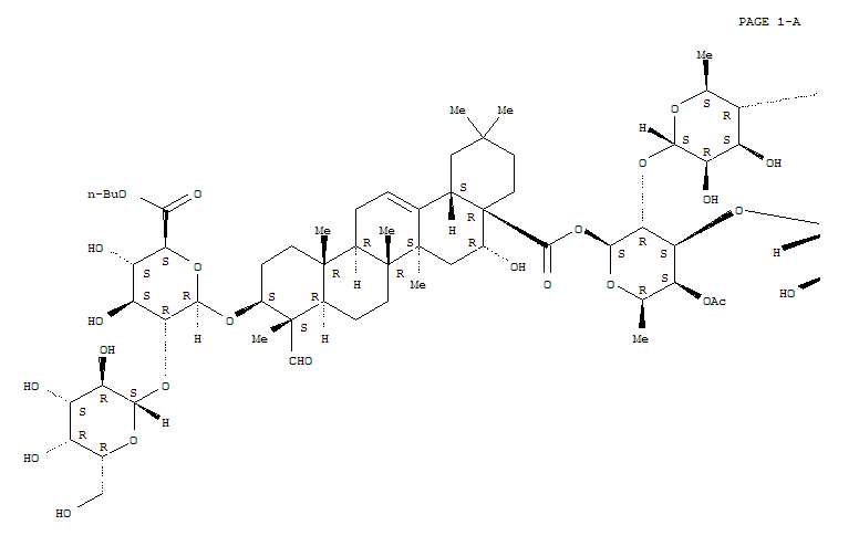 223428-33-9  b-D-Glucopyranosiduronic acid, (3b,4a,16a)-28-[(O-5-O-acetyl-a-L-arabinofuranosyl-(1®3)-O-[O-b-D-xylopyranosyl-(1®4)-6-deoxy-a-L-mannopyranosyl-(1®2)]-4-O-acetyl-6-deoxy-b-D-galactopyranosyl)oxy]-16-hydroxy-23,28-dioxoolean-12-en-3-yl2-O-b-D-g
