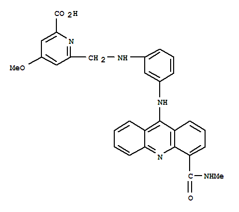 229974-47-4  2-Pyridinecarboxylicacid,4-methoxy-6-[[[3-[[4-[(methylamino)carbonyl]-9-acridinyl]amino]phenyl]amino]methyl]-