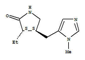 231608-04-1  2-Pyrrolidinone,3-ethyl-4-[(1-methyl-1H-imidazol-5-yl)methyl]-, (3S,4S)-