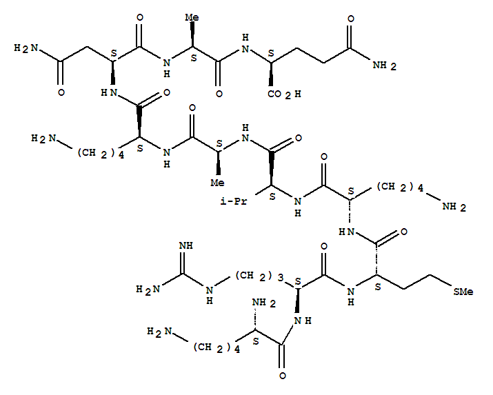 243843-42-7  L-Glutamine,L-lysyl-L-arginyl-L-methionyl-L-lysyl-L-valyl-L-alanyl-L-lysyl-L-asparaginyl-L-alanyl-(9CI)