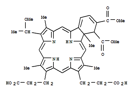 250230-53-6  23H,25H-Benzo[b]porphine-9,13-dipropanoicacid,4,4a-dihydro-3,4-bis(methoxycarbonyl)-18-(1-methoxyethyl)-4a,8,14,19-tetramethyl-(9CI)