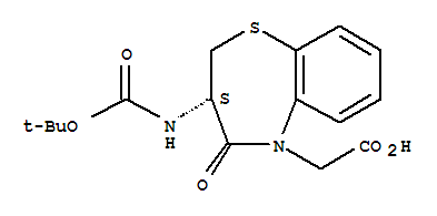250349-13-4  1,5-Benzothiazepine-5(2H)-aceticacid, 3-[[(1,1-dimethylethoxy)carbonyl]amino]-3,4-dihydro-4-oxo-, (3S)-