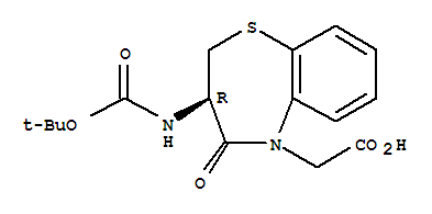 250349-14-5  1,5-Benzothiazepine-5(2H)-aceticacid, 3-[[(1,1-dimethylethoxy)carbonyl]amino]-3,4-dihydro-4-oxo-, (3R)-