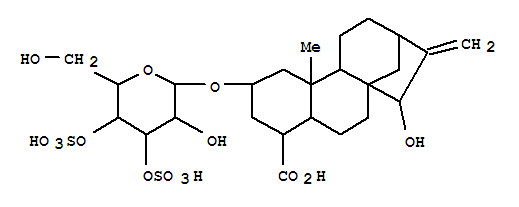 25127-19-9  19-Norkaur-16-en-18-oicacid, 2-[(3,4-di-O-sulfo-a-D-glucopyranosyl)oxy]-15-hydroxy-, (2b,4a,15a)- (9CI)