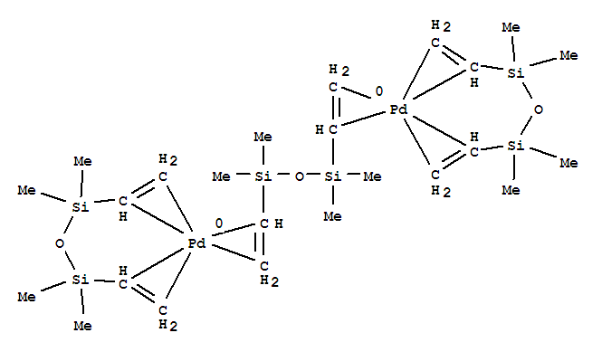 252062-59-2  Palladium, bis[1,3-bis(h2-ethenyl)-1,1,3,3-tetramethyldisiloxane][m-(h2:h2-1,3-diethenyl-1,1,3,3-tetramethyldisiloxane)]di-, stereoisomer (9CI)