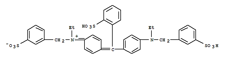 25305-78-6  Benzenemethanaminium,N-ethyl-N-[4-[[4-[ethyl[(3-sulfophenyl)methyl]amino]phenyl](2-sulfophenyl)methylene]-2,5-cyclohexadien-1-ylidene]-3-sulfo-,inner salt
