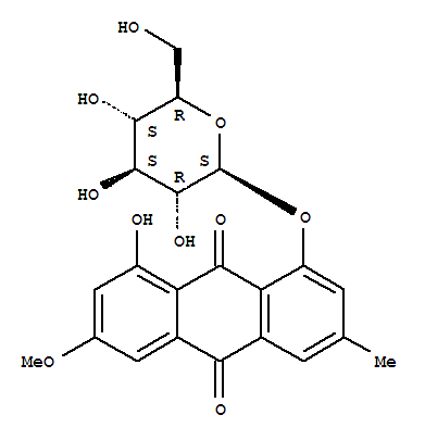 26296-54-8  9,10-Anthracenedione,1-(b-D-glucopyranosyloxy)-8-hydroxy-6-methoxy-3-methyl-