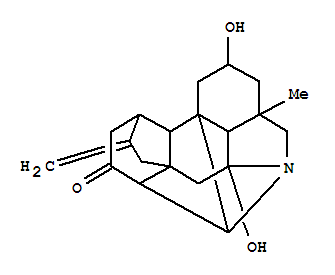 26503-54-8  1H,4H,7H-6a,10-Ethano-5,7,10b-methenodibenz[cd,f]indol-8(9H)-one,octahydro-2,5a-dihydroxy-3a-methyl-12-methylene-,(2S,3aS,5R,5aS,6aR,7R,10R,10aR,10bS,10cS,11R)- (9CI)