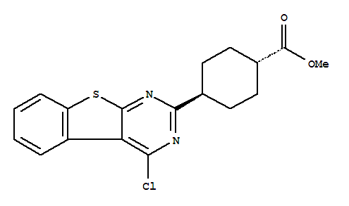 266321-48-6  Cyclohexanecarboxylicacid, 4-(4-chloro[1]benzothieno[2,3-d]pyrimidin-2-yl)-, methyl ester, trans-