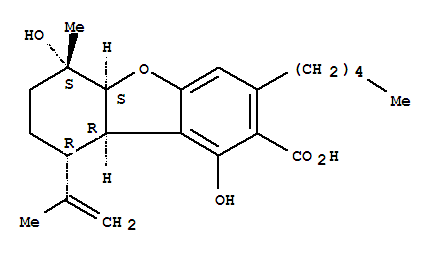 26674-02-2  2-Dibenzofurancarboxylicacid,5a,6,7,8,9,9a-hexahydro-1,6-dihydroxy-6-methyl-9-(1-methylethenyl)-3-pentyl-,(5aS,6S,9R,9aR)-