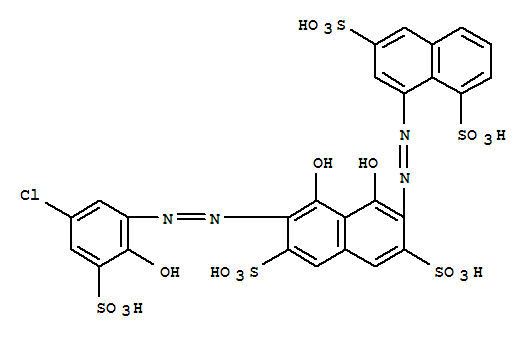 26756-65-0  1,6-Naphthalenedisulfonicacid,8-[2-[7-[2-(5-chloro-2-hydroxy-3-sulfophenyl)diazenyl]-1,8-dihydroxy-3,6-disulfo-2-naphthalenyl]diazenyl]-