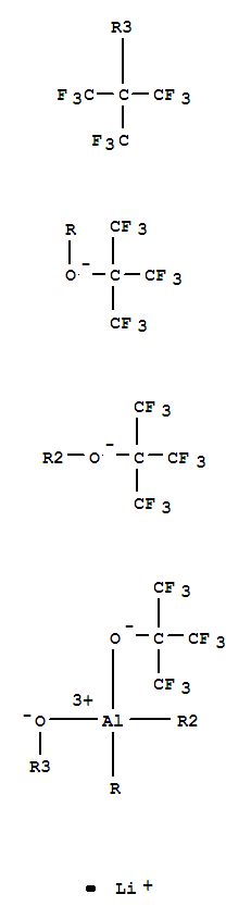 274933-96-9  Aluminate(1-),tetrakis[1,1,1,3,3,3-hexafluoro-2-(trifluoromethyl)-2-propanolato-kO]-, lithium (1:1), (T-4)-