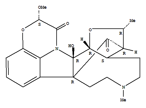 27530-76-3  3,8a-Methanofuro[2'',3'':6',7']azonino[4',5':4,5]pyrrolo[1,2,3-de][1,4]benzoxazine-14,16(13H)-dione,2,3,3a,4,5,6,7,8,15a,15b-decahydro-15a-hydroxy-13-methoxy-2,6-dimethyl-, (2R,3R,3aS,8aR,13S,15aR,15bR)-