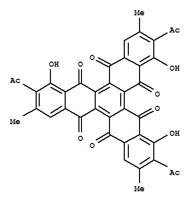 27742-92-3  5,6,11,12,17,18-Trinaphthylenehexone,2,8,15-triacetyl-1,7,16-trihydroxy-3,9,14-trimethyl-