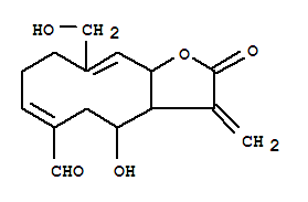 28400-15-9  Cyclodeca[b]furan-6-carboxaldehyde,2,3,3a,4,5,8,9,11a-octahydro-4-hydroxy-10-(hydroxymethyl)-3-methylene-2-oxo-(9CI)