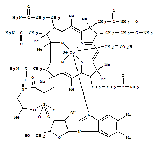 28776-95-6  Cobinamide,Co-(carboxymethyl)-, dihydrogen phosphate (ester), inner salt, 3'-ester with(5,6-dimethyl-1-a-D-ribofuranosyl-1H-benzimidazole-kN3) (9CI)