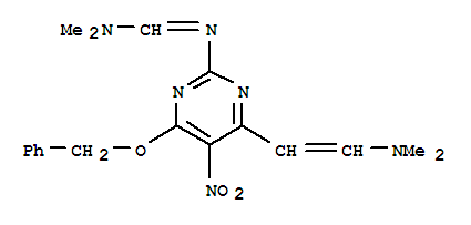 299916-95-3  Methanimidamide,N'-[4-[2-(dimethylamino)ethenyl]-5-nitro-6-(phenylmethoxy)-2-pyrimidinyl]-N,N-dimethyl-