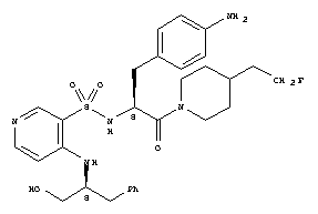 200270-42-4  3-Pyridinesulfonamide,N-[(1S)-1-[(4-aminophenyl)methyl]-2-[4-(2-fluoroethyl)-1-piperidinyl]-2-oxoethyl]-4-[[(1S)-1-(hydroxymethyl)-2-phenylethyl]amino]-