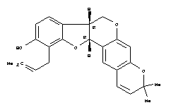 202525-96-0  3H,7H-Benzofuro[3,2-c]pyrano[3,2-g][1]benzopyran-10-ol,7a,12a-dihydro-3,3-dimethyl-11-(3-methyl-2-buten-1-yl)-, (7aR,12aR)-