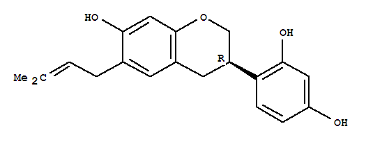 207286-02-0  1,3-Benzenediol,4-[(3R)-3,4-dihydro-7-hydroxy-6-(3-methyl-2-buten-1-yl)-2H-1-benzopyran-3-yl]-