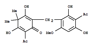 212246-85-0  2,5-Cyclohexadien-1-one,2-acetyl-6-[(3-acetyl-2,4-dihydroxy-6-methoxyphenyl)methyl]-3,5-dihydroxy-4,4-dimethyl-