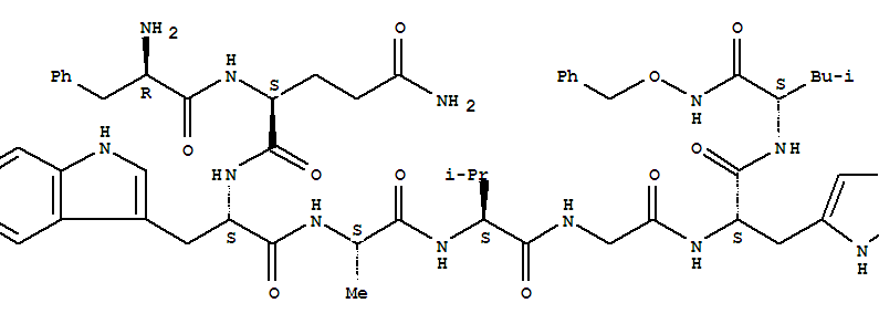 215532-61-9  L-Leucinamide,D-phenylalanyl-L-glutaminyl-L-tryptophyl-L-alanyl-L-valylglycyl-L-histidyl-N-(phenylmethoxy)-(9CI)