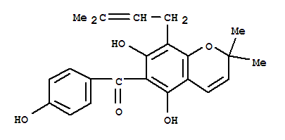 219744-91-9  Methanone,[5,7-dihydroxy-2,2-dimethyl-8-(3-methyl-2-buten-1-yl)-2H-1-benzopyran-6-yl](4-hydroxyphenyl)-