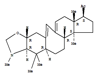 220705-50-0  Ethanone,1-[(3S,3aR,7aR,10aR,11aR,13aR,13bS)-1,2,3,3a,4,7,7a,9,10,10a,11,11a,12,13,13a,13b-hexadecahydro-3a,10,11,11,13b-pentamethylindeno[4'',5'':5',6']cyclohepta[1',2':4,5]benz[1,2-d]oxazol-3-yl]-