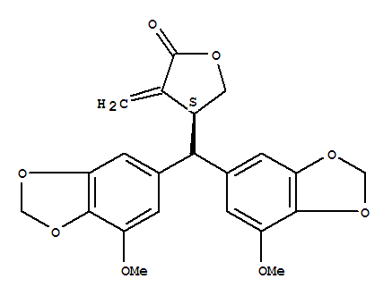 220736-94-7  2(3H)-Furanone,4-[bis(7-methoxy-1,3-benzodioxol-5-yl)methyl]dihydro-3-methylene-, (4S)-