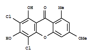 22105-96-0  9H-Xanthen-9-one,2,4-dichloro-1,3-dihydroxy-6-methoxy-8-methyl-