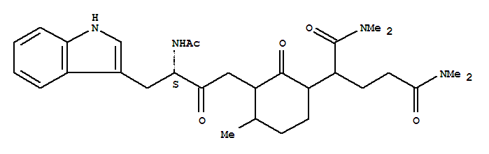 221197-23-5  Pentanediamide,2-[3-[(3S)-3-(acetylamino)-4-(1H-indol-3-yl)-2-oxobutyl]-4-methyl-2-oxocyclohexyl]-N1,N1,N5,N5-tetramethyl-