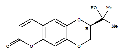 22161-48-4  7H-Pyrano[2,3-g]-1,4-benzodioxin-7-one,2,3-dihydro-2-(1-hydroxy-1-methylethyl)-, (2R)-