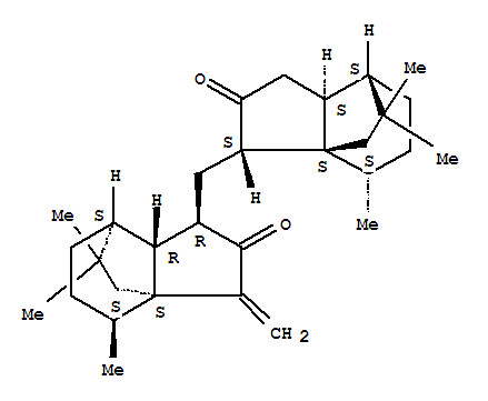 222735-88-8  3a,7-Ethano-3aH-inden-2(3H)-one,hexahydro-4,8,8-trimethyl-3-methylene-1-[[(3S,3aS,4S,7S,7aS)-octahydro-4,8,8-trimethyl-2-oxo-3a,7-ethano-3aH-inden-3-yl]methyl]-,(1R,3aS,4S,7S,7aR)-