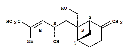 222837-76-5  2-Pentenoic acid,4-hydroxy-5-[(1S,5S,6S)-6-(hydroxymethyl)-2-methylenebicyclo[3.1.1]hept-6-yl]-2-methyl-,(2E,4S)-