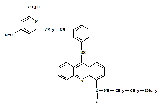 229974-42-9  2-Pyridinecarboxylicacid,6-[[[3-[[4-[[[2-(dimethylamino)ethyl]amino]carbonyl]-9-acridinyl]amino]phenyl]amino]methyl]-4-methoxy-