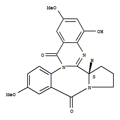 232922-21-3  10H,16H-Pyrrolo[2,1-c]quinazolino[3,2-a][1,4]benzodiazepine-10,16-dione,5b,6,7,8-tetrahydro-4-hydroxy-2,12-dimethoxy-, (5bS)-