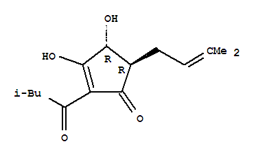 24184-12-1  2-Cyclopenten-1-one,3,4-dihydroxy-5-(3-methyl-2-buten-1-yl)-2-(3-methyl-1-oxobutyl)-, (4R,5R)-