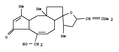 25507-41-9  Spiro[dicyclopenta[a,d]cyclooctene-3(7H),2'(3'H)-furan]-7-one,1,2,3a,4,4',5',6a,9a,10,10a-decahydro-6-(hydroxymethyl)-3',9,10a-trimethyl-5'-(2-methyl-1-propenyl)-,(2'S,3'S,3aR,5'R,6aS,9aR,10aR)- (9CI)